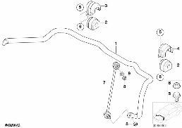 Stabilizator przedni diagram for BMW X5 E53 4.8is