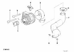 ALTERNATOR PARTS 140A diagram for BMW 7 Series E38 728iL