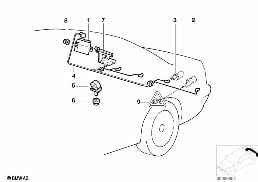 Système d'aide au stationnement (PDC) diagram for BMW 5 Series E39 525td