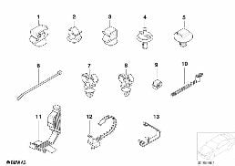 Divers supports de cable diagram for BMW 7 Series E38 750iLS