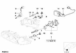 Pièces détachées projecteur xénon diagram for BMW 5 Series E39 525td