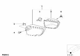 Phares anti-brouillard diagram for BMW 5 Series E39 525td