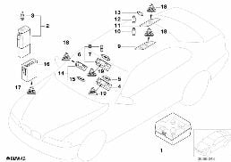 Temoins divers/boite d'ampoules diagram for BMW 5 Series E39 525td