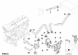 WATER VALVE/WATER HOSE diagram for BMW 5 Series E39 530i