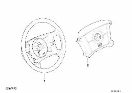 WOOD/LEATHER STEERING WHEEL RIM diagram for BMW 3 Series E46 318i
