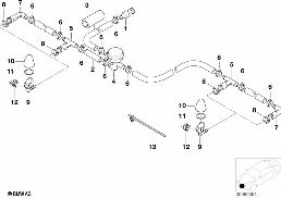 ชิ้นส่วนแยก, ระบบล้างทำความสะอาดไฟหน้า diagram for BMW X5 E53 4.6is