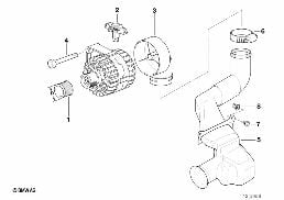 ALTERNATOR, INDIVIDUAL PARTS 120A diagram for BMW 5 Series E39 540i