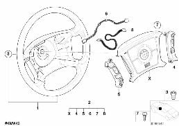 STEERING WHEEL AIRBAG MULTIFUNCTIONAL diagram for BMW 3 Series E46 318i