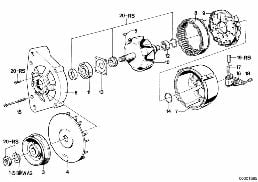 ALTERNATOR, INDIVIDUAL PARTS diagram for BMW 7 Series E23 745i