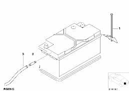 ที่ยึดแบตเตอรี่และชิ้นส่วนติดตั้งภายนอก diagram for BMW X5 E53 4.6is