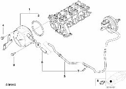 Pompa próżniowa z prowadzeniem przewodu diagram for BMW 5 Series E39 520d