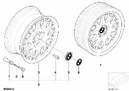 Jante composite rayons y (styl.80) diagram for BMW 5 Series E39 525td