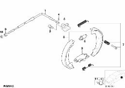 Saekerhetsbroms/bromsback diagram for BMW 3 Series E36 318ti