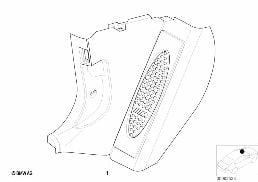 Post-équipt repose-pied M aluminium diagram for BMW 5 Series E39 525td