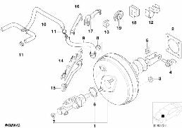 Σερβόφρενο υποπίεση diagram for BMW 5 Series E39 M5
