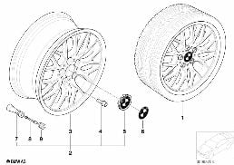 BMW LIGHT ALLOY WHEEL, CROSS SPOKE 78 diagram for BMW 3 Series E46 318i