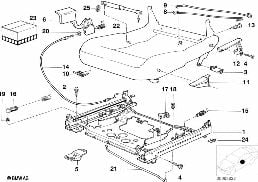 FRONT SEAT RAIL MECHANICAL/SINGLE PARTS diagram for BMW 5 Series E34 530i