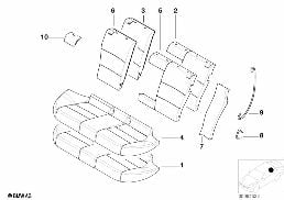 SEAT, REAR, UPHLSTRY/COVER, LOAD-THROUGH diagram for BMW 3 Series E46 318i
