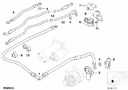 Przewód akumulatora diagram for BMW 5 Series E39 520d