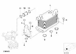 LUBRICATION SYSTEM, ENGINE OIL COOLING diagram for BMW 5 Series E39 M5