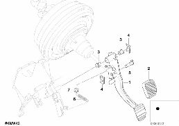 ตัวยึดส่วนรองรับคันเหยียบ/แป้นเบรค diagram for BMW X5 E53 4.6is