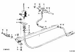 VALVES/PIPES OF FUEL INJECTION SYSTEM diagram for BMW 7 Series E23 733i