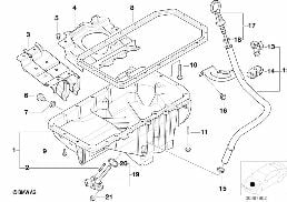 Miska olejowa/urz. do pom.oleju diagram for BMW 5 Series E39 520d