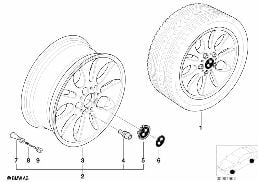 BMW LA WHEEL, ELLIPSOID STYLING 56 diagram for BMW X5 E53 3.0d