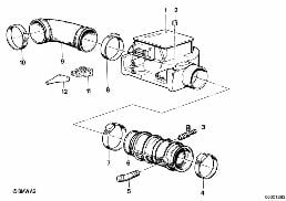 Luchtdebietmeter diagram for BMW 7 Series E23 735i