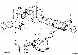 VOLUME AIR FLOW SENSOR diagram for BMW 7 Series E23 733i