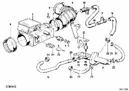 Расходомер воздуха diagram for BMW 3 Series E30 323i