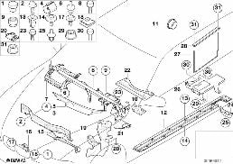 散装的车身零件/底板/发动机室 diagram for BMW 5 Series E39 520d