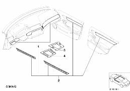 RETROFIT FINE WOOD TRIM, MYRTLE diagram for BMW 3 Series E46 318i