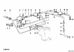 VALVES/PIPES OF FUEL INJECTION SYSTEM diagram for BMW 3 Series E30 318i