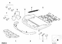 BMW SPORTS SEAT FRAME MECHANICAL diagram for BMW 3 Series E46 325Ci