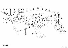 VALVES/PIPES OF FUEL INJECTION SYSTEM diagram for BMW 3 Series E30 318i