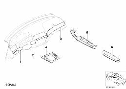 RETROFIT, DECOR ALUM., SHADOW BRUSHED diagram for BMW 3 Series E46 323Ci