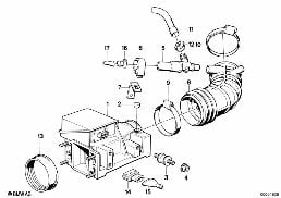 VOLUME AIR FLOW SENSOR diagram for BMW 3 Series E30 325ix