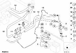 Zawór pompy węży wodnych diagram for BMW 5 Series E39 520d