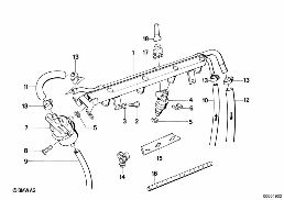 Einspritzanlage-Ventile/Leitungen diagram for BMW 3 Series E30 M3