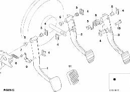 Support du pedalier/pedale de frein diagram for BMW 5 Series E39 525td