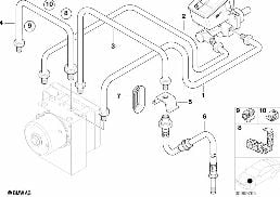FRONT BRAKE PIPE, DSC diagram for BMW 3 Series E46 318i