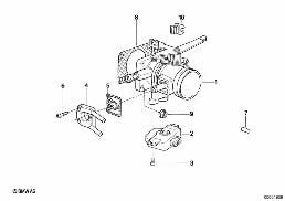 Gasklephuis diagram for BMW 3 Series E30 325ix