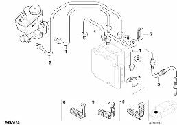 FRONT BRAKE PIPE, DSC diagram for BMW 3 Series E46 318i