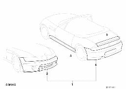ชุดแพ็คเกจแอโร่ไดนามิก diagram for BMW Z3 E36 2.8