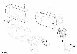 OUTSIDE MIRROR diagram for BMW 7 Series E38 735iL