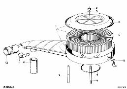 INTAKE SILENCER / FILTER CARTRIDGE INTAKE SILENCER / FILTER CARTRIDGE diagram for BMW 7 Series E23 730