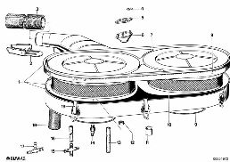 หม้อพักไอเสียดูดอากาศ/ไส้กรอง diagram for BMW 5 Series E12 528
