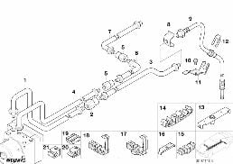 REAR BRAKE PIPE DSC diagram for BMW 3 Series E46 318i