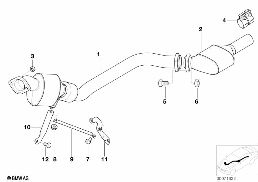 Katalizator Diesel diagram for BMW 5 Series E39 520d